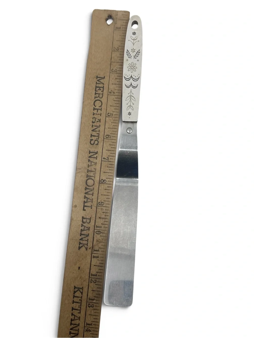 Vintage Flint USA Stainless Steel Offset Icing Spatula Harvest Wheat Baking MCM
